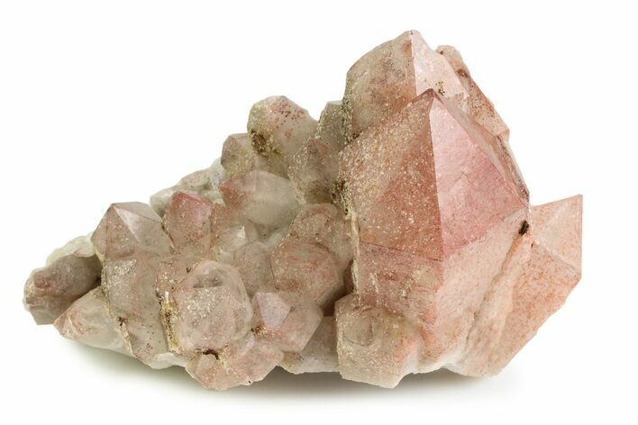 Spotted Pink-Hued Quartz Crystals - India #358793